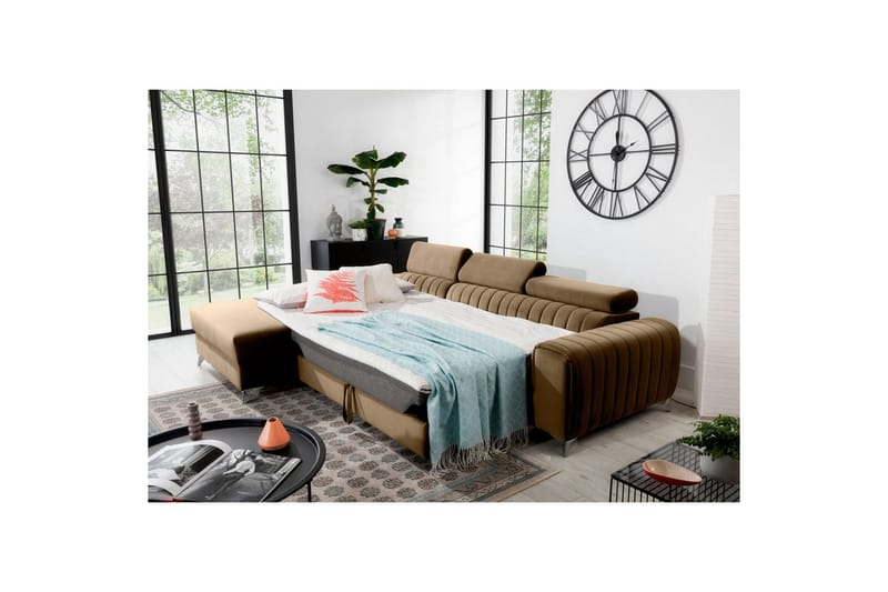 Sektionssoffa Eltap Grayson 278x205x92 cm - Nube 20, Beige, Vänster - Möbler - Vardagsrum - Bäddsoffor