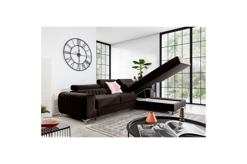Sektionssoffa Eltap Grayson 278x205x92 cm - Nube 22, Brun, Höger - Möbler - Vardagsrum - Bäddsoffor