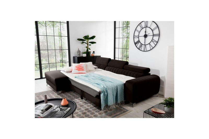 Sektionssoffa Eltap Grayson 278x205x92 cm - Nube 22, Brun, Vänster - Möbler - Vardagsrum - Bäddsoffor