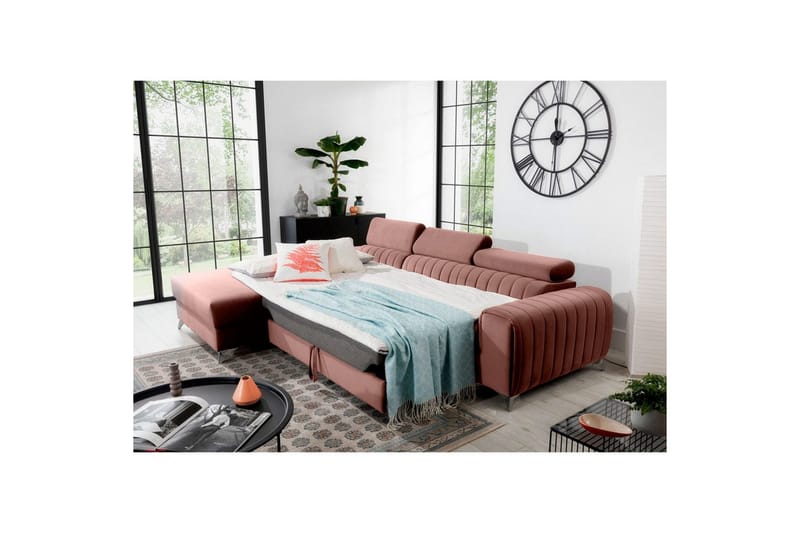 Sektionssoffa Eltap Grayson 278x205x92 cm - Nube 24, Rosa, Vänster - Möbler - Vardagsrum - Bäddsoffor
