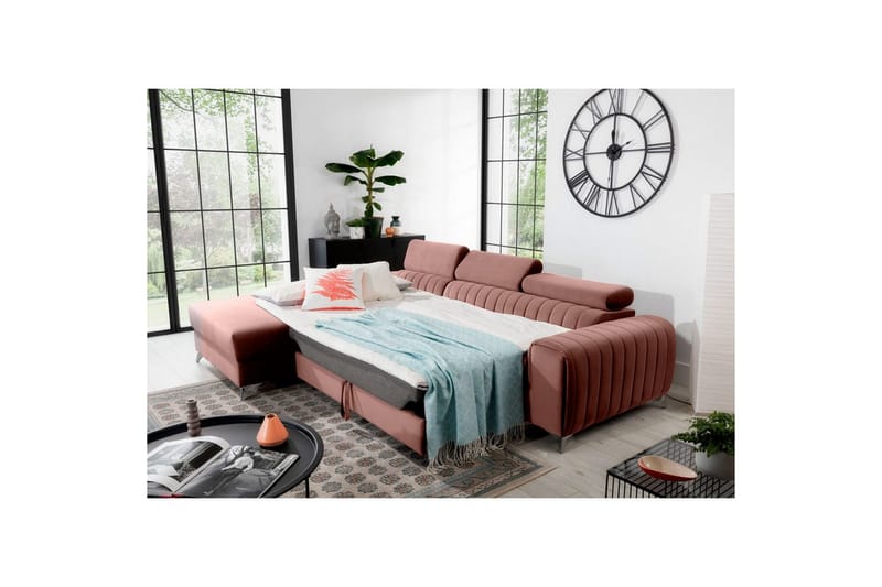 Sektionssoffa Eltap Grayson 278x205x92 cm - Nube 24, Rosa, Vänster - Möbler - Vardagsrum - Bäddsoffor