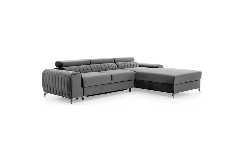 Sektionssoffa Eltap Grayson 278x205x92 cm - Nube 3, Ljusgrå, Höger - Möbler - Vardagsrum - Bäddsoffor