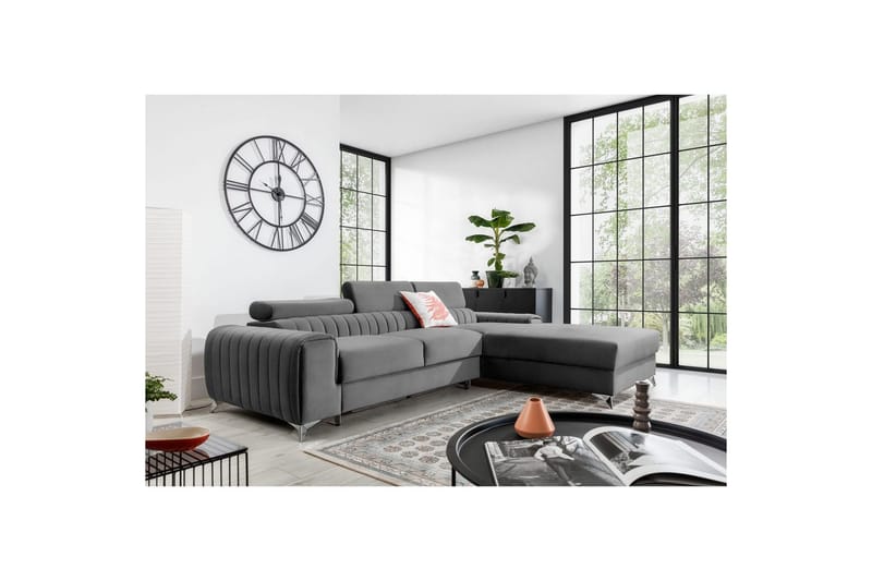 Sektionssoffa Eltap Grayson 278x205x92 cm - Nube 3, Ljusgrå, Höger - Möbler - Vardagsrum - Bäddsoffor