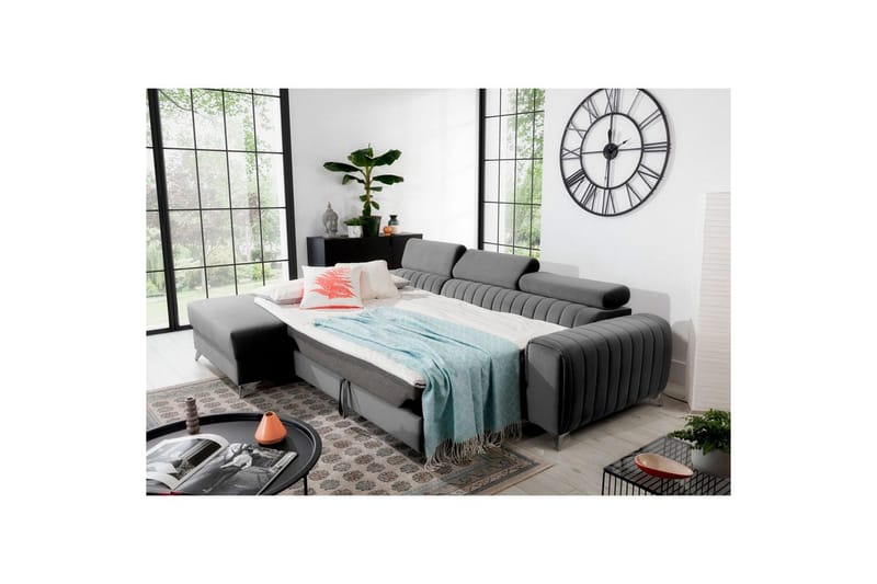 Sektionssoffa Eltap Grayson 278x205x92 cm - Nube 3, Ljusgrå, Vänster - Möbler - Vardagsrum - Bäddsoffor