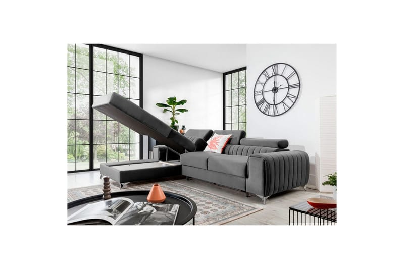 Sektionssoffa Eltap Grayson 278x205x92 cm - Nube 3, Ljusgrå, Vänster - Möbler - Vardagsrum - Bäddsoffor