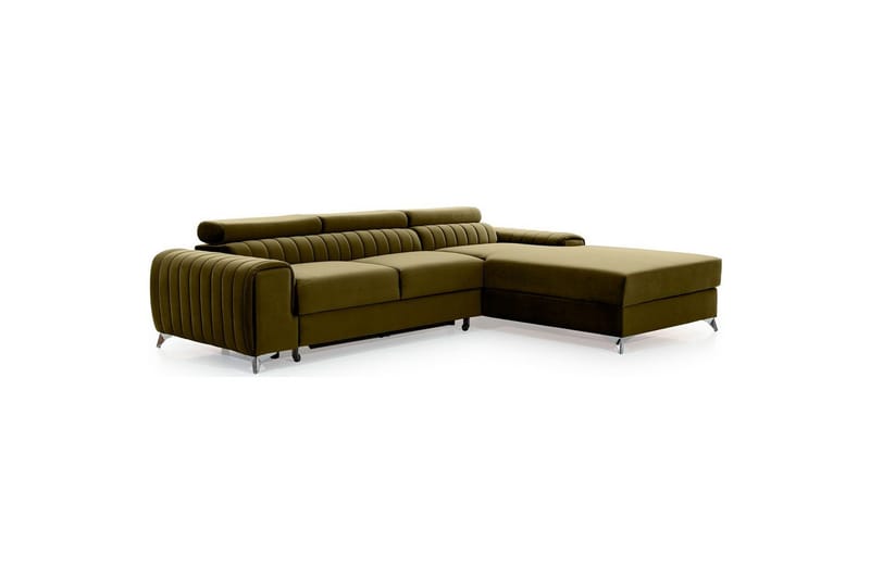 Sektionssoffa Eltap Grayson 278x205x92 cm - Nube 33, Grön, Höger - Möbler - Vardagsrum - Bäddsoffor