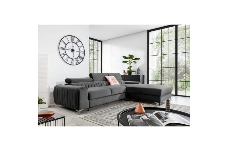 Sektionssoffa Eltap Grayson 278x205x92 cm - Nube 4, Ljusgrå, Höger - Möbler - Vardagsrum - Bäddsoffor