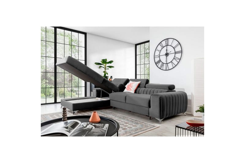 Sektionssoffa Eltap Grayson 278x205x92 cm - Nube 4, Ljusgrå, Vänster - Möbler - Vardagsrum - Bäddsoffor