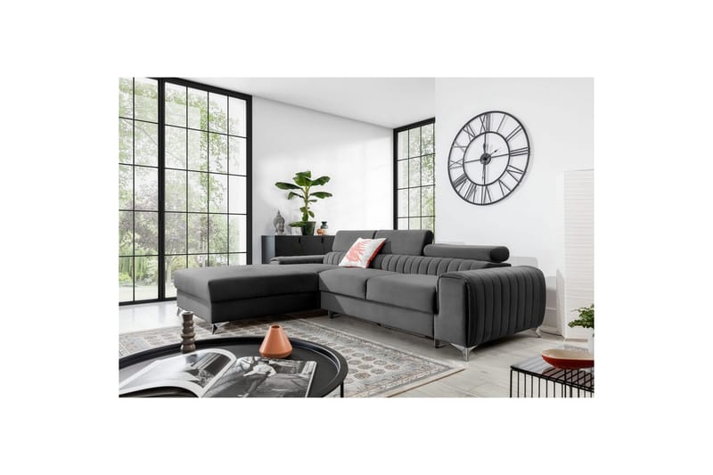 Sektionssoffa Eltap Grayson 278x205x92 cm - Nube 4, Ljusgrå, Vänster - Möbler - Vardagsrum - Bäddsoffor