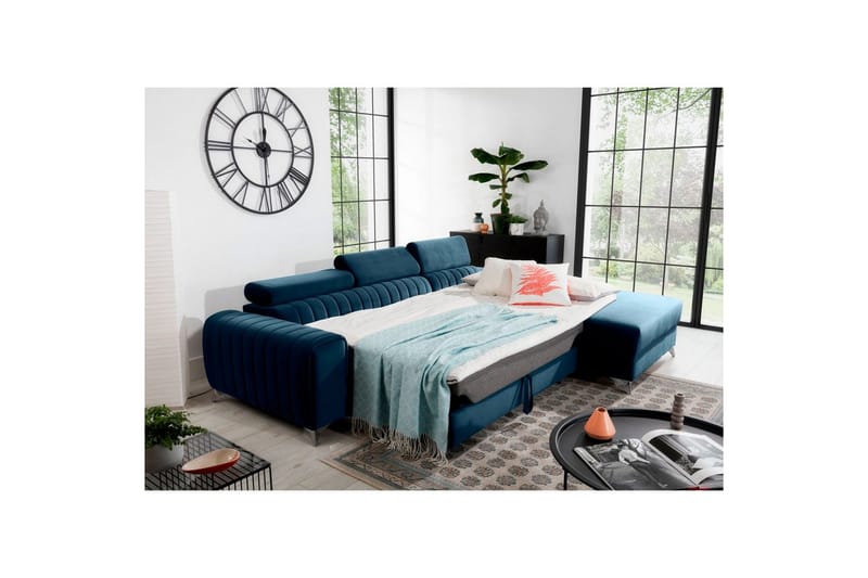 Sektionssoffa Eltap Grayson 278x205x92 cm - Nube 40, Blå, Höger - Möbler - Vardagsrum - Bäddsoffor