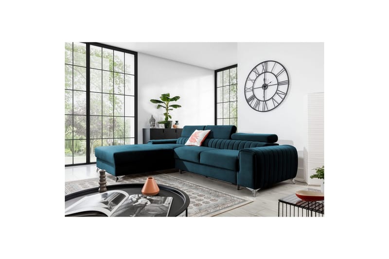 Sektionssoffa Eltap Grayson 278x205x92 cm - Nube 40, Blå, Vänster - Möbler - Vardagsrum - Bäddsoffor