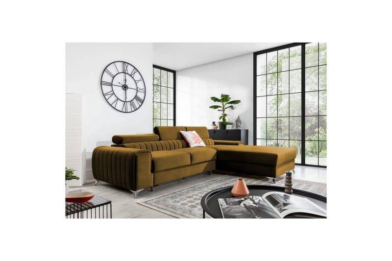 Sektionssoffa Eltap Grayson 278x205x92 cm - Nube 45, Gul, Höger - Möbler - Vardagsrum - Bäddsoffor