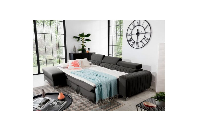 Sektionssoffa Eltap Grayson 278x205x92 cm - Nube 5, Grå, Vänster - Möbler - Vardagsrum - Bäddsoffor