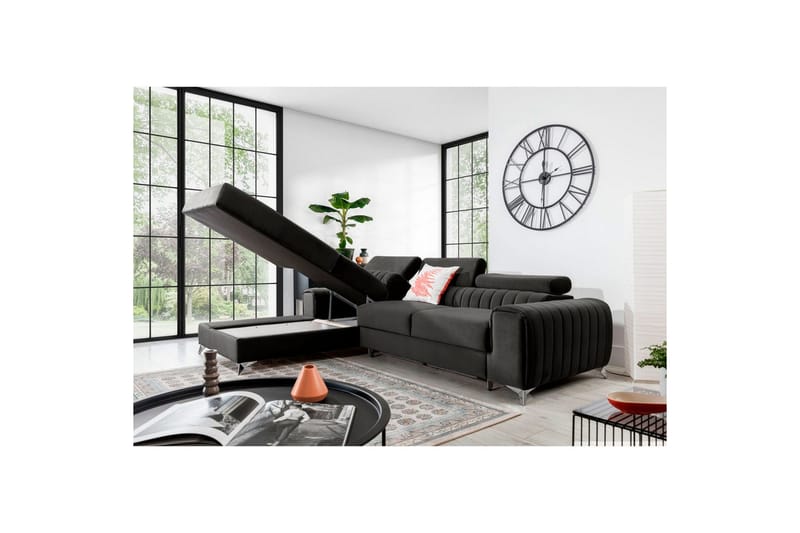 Sektionssoffa Eltap Grayson 278x205x92 cm - Nube 5, Grå, Vänster - Möbler - Vardagsrum - Bäddsoffor