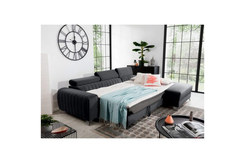 Sektionssoffa Eltap Grayson 278x205x92 cm - Nube 6, Mörkgrå, Höger - Möbler - Vardagsrum - Bäddsoffor