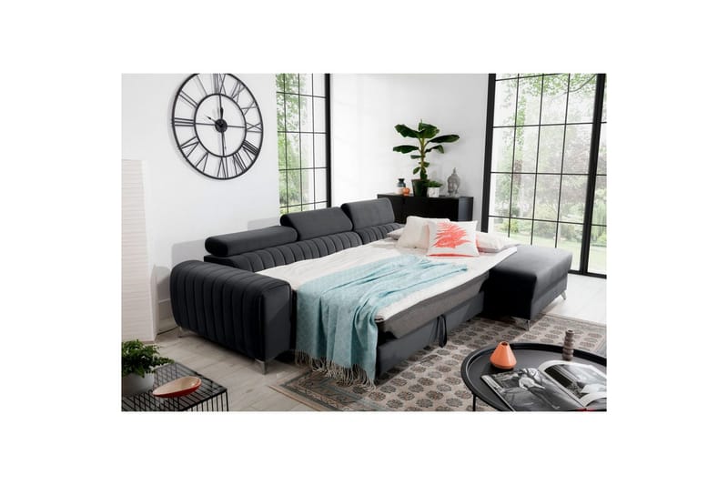 Sektionssoffa Eltap Grayson 278x205x92 cm - Nube 6, Mörkgrå, Höger - Möbler - Vardagsrum - Bäddsoffor