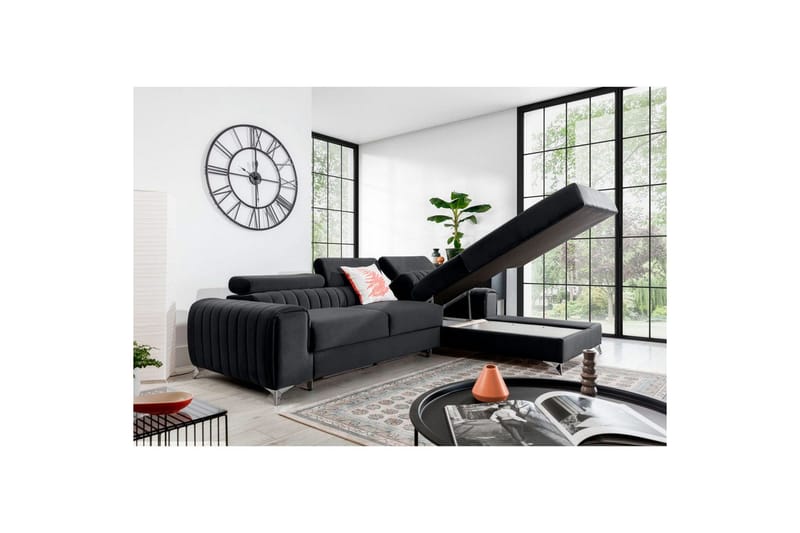 Sektionssoffa Eltap Grayson 278x205x92 cm - Nube 6, Mörkgrå, Höger - Möbler - Vardagsrum - Bäddsoffor