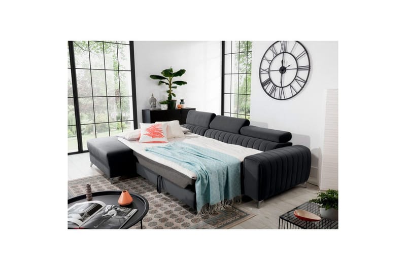 Sektionssoffa Eltap Grayson 278x205x92 cm - Nube 6, Mörkgrå, Vänster - Möbler - Vardagsrum - Bäddsoffor