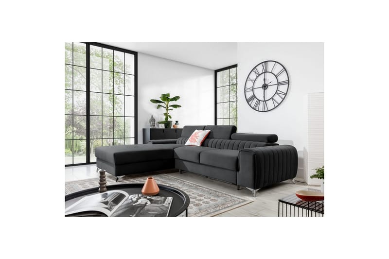 Sektionssoffa Eltap Grayson 278x205x92 cm - Nube 6, Mörkgrå, Vänster - Möbler - Vardagsrum - Bäddsoffor