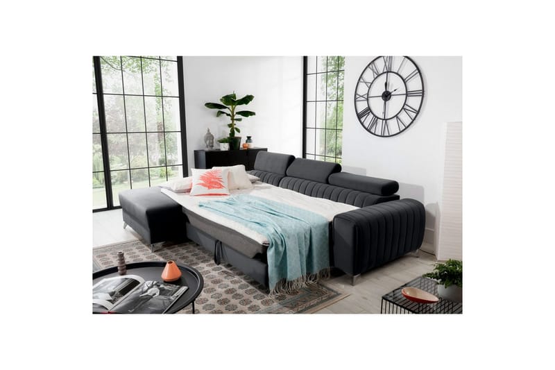 Sektionssoffa Eltap Grayson 278x205x92 cm - Nube 6, Mörkgrå, Vänster - Möbler - Vardagsrum - Bäddsoffor