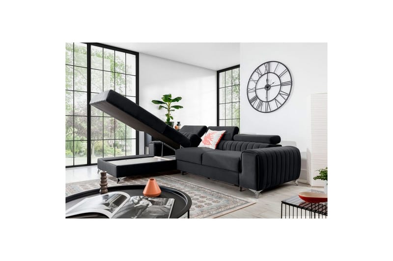 Sektionssoffa Eltap Grayson 278x205x92 cm - Nube 6, Mörkgrå, Vänster - Möbler - Vardagsrum - Bäddsoffor