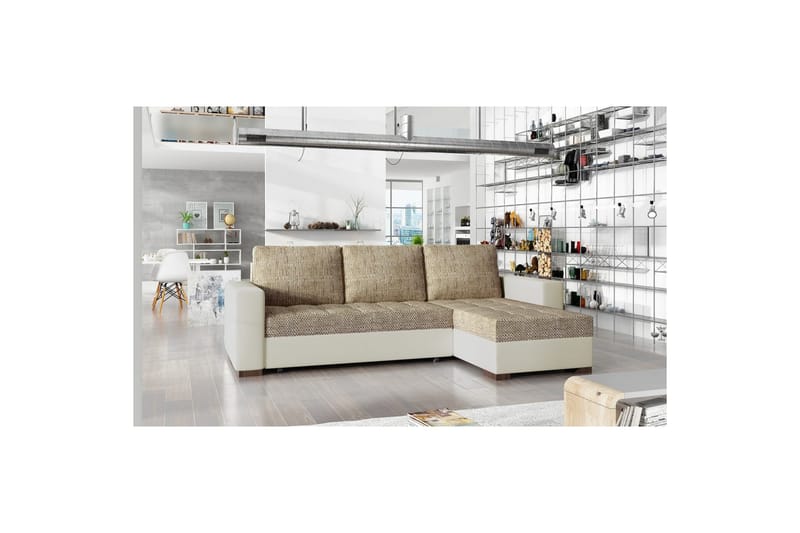 Sektionssoffa Eltap Newark 237x150x90 cm - Berlin 03, Soft 33, Beige - Möbler - Vardagsrum - Bäddsoffor