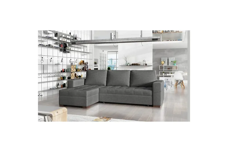 Sektionssoffa Eltap Newark 237x150x90 cm - Sawana 05, Grå - Möbler - Vardagsrum - Bäddsoffor