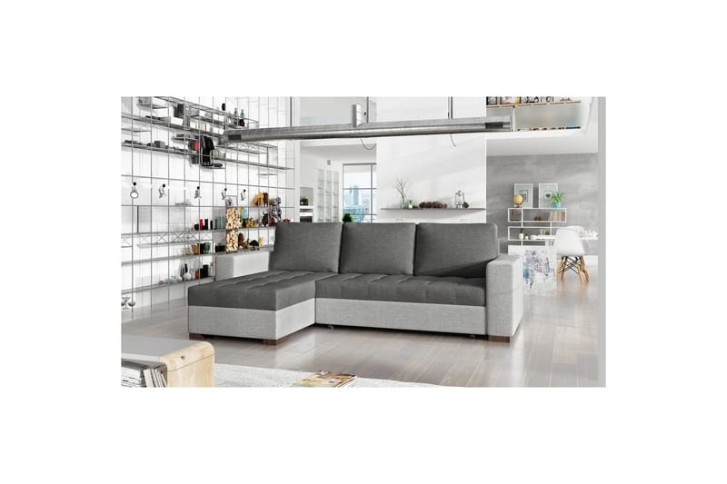 Sektionssoffa Eltap Newark 237x150x90 cm - Sawana 05, Sawana 21, Grå - Möbler - Vardagsrum - Bäddsoffor