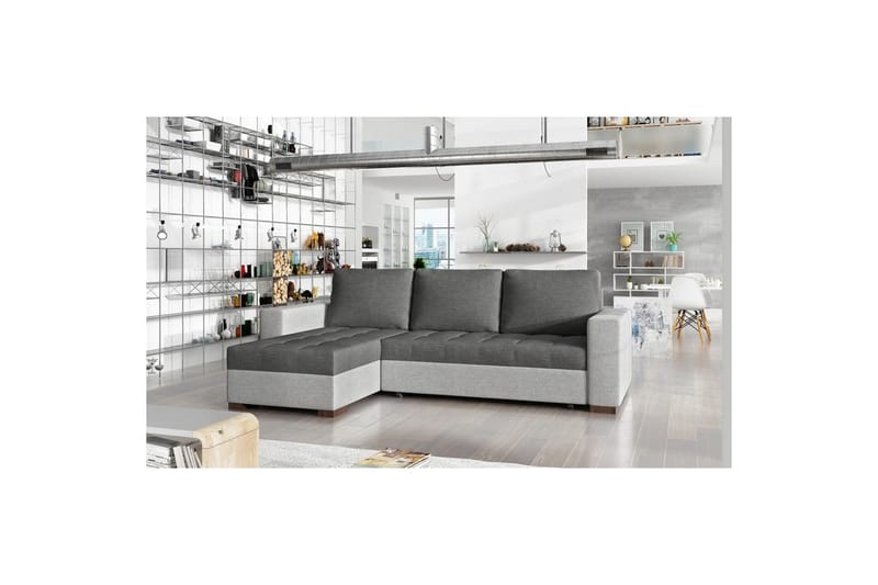 Sektionssoffa Eltap Newark 237x150x90 cm - Sawana 05, Sawana 21, Grå - Möbler - Vardagsrum - Bäddsoffor