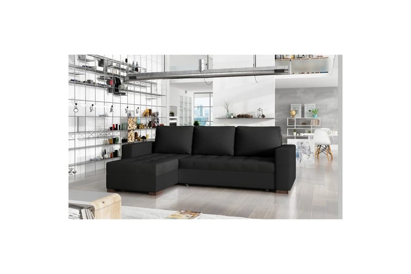 Sektionssoffa Eltap Newark 237x150x90 cm - Sawana 14, Soft 11, Svart - Möbler - Vardagsrum - Bäddsoffor