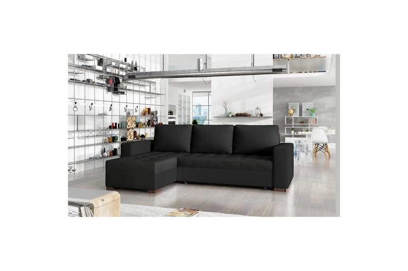 Sektionssoffa Eltap Newark 237x150x90 cm - Sawana 14, Soft 11, Svart - Möbler - Vardagsrum - Bäddsoffor