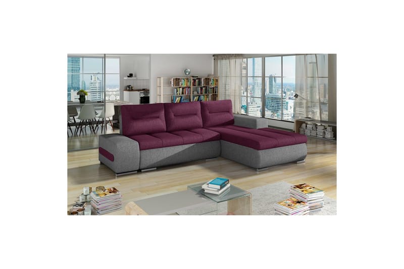 Sektionssoffa Eltap Ottavio 275x180x85 cm, Lars 68, Lars 98, Lila, Grå, Höger