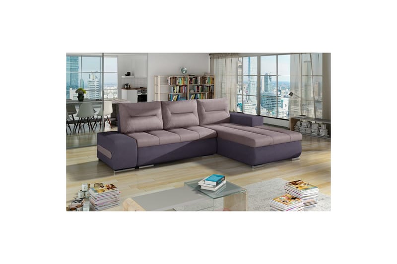 Sektionssoffa Eltap Ottavio 275x180x85 cm - Soro 61, Soro 65, Rosa, Lila, Höger - Möbler - Vardagsrum - Bäddsoffor