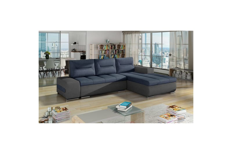 Sektionssoffa Eltap Ottavio 275x180x85 cm - Soro 76, Soro 93, Blå, Grå, Höger - Möbler - Vardagsrum - Bäddsoffor