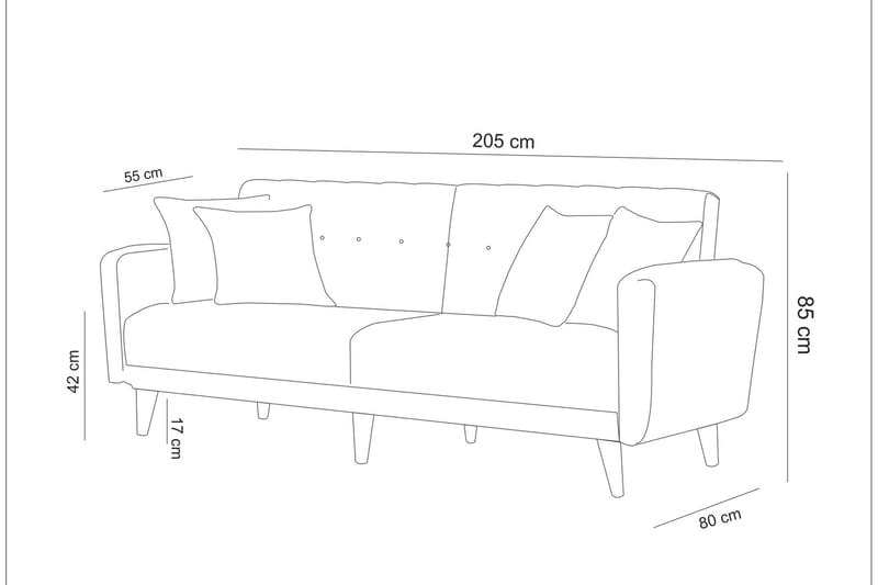 SEMI Bäddsoffa 3-sits Beige - Möbler - Vardagsrum - Bäddsoffor