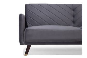 Senja 2-sits Bäddsoffa 200 cm i Sammet med Träben - Grå - Möbler - Vardagsrum - Bäddsoffor