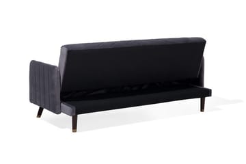 Senja 2-sits Bäddsoffa 200 cm i Sammet med Träben - Grå - Möbler - Vardagsrum - Bäddsoffor