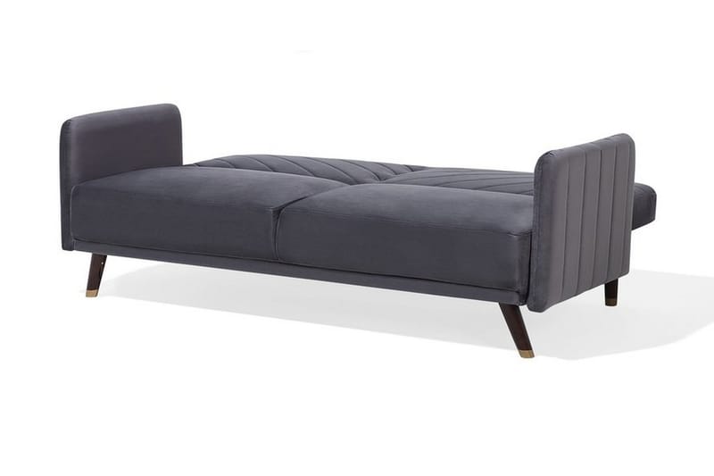 Senja 2-sits Bäddsoffa 200 cm i Sammet med Träben - Grå - Möbler - Vardagsrum - Bäddsoffor
