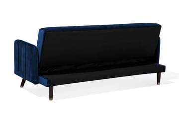 Senja 2-sits Fällbar Rektangulär Bäddsoffa i Sammet med Träben - Blå - Möbler - Vardagsrum - Bäddsoffor