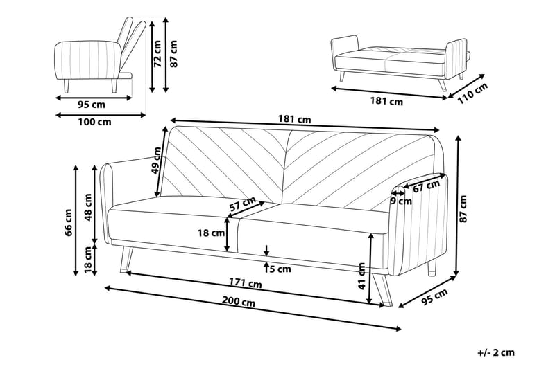 SENJA Bäddsoffa 200 cm - Möbler - Vardagsrum - Bäddsoffor