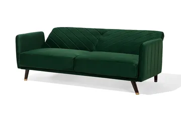 Senja Rektangulär Längsbäddad Bäddsoffa 110x181 cm i Sammet - Grön - Möbler - Vardagsrum - Bäddsoffor