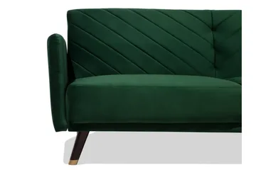 Senja Rektangulär Längsbäddad Bäddsoffa 110x181 cm i Sammet - Grön - Möbler - Vardagsrum - Bäddsoffor