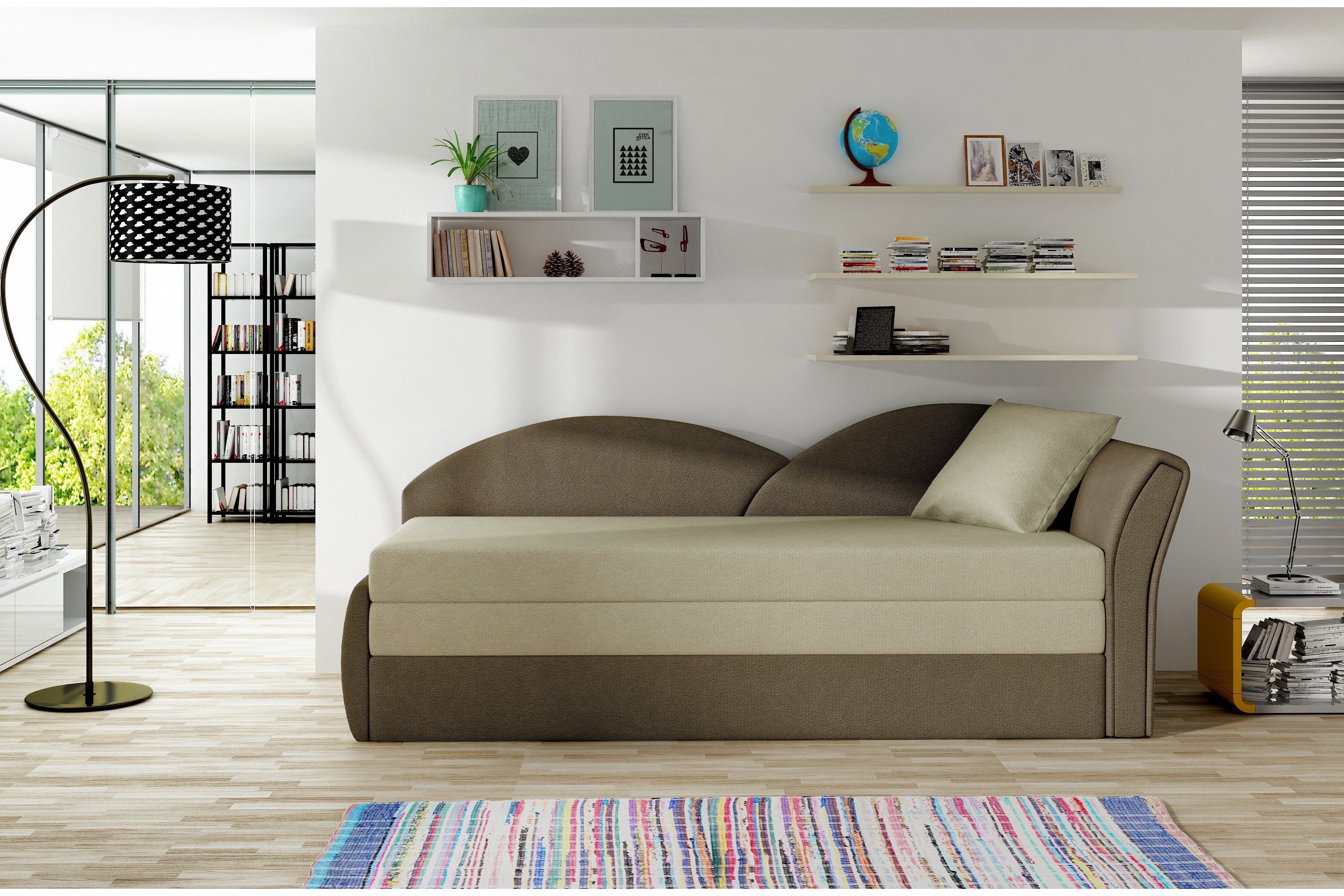 sharee bäddsoffa beige/brun -