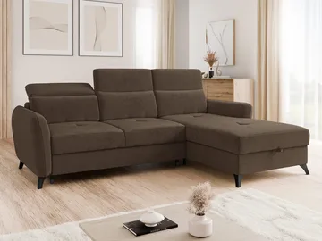Sies 3-sits Bäddsoffa divan höger med förvaring - brun - Möbler - Vardagsrum - Bäddsoffor