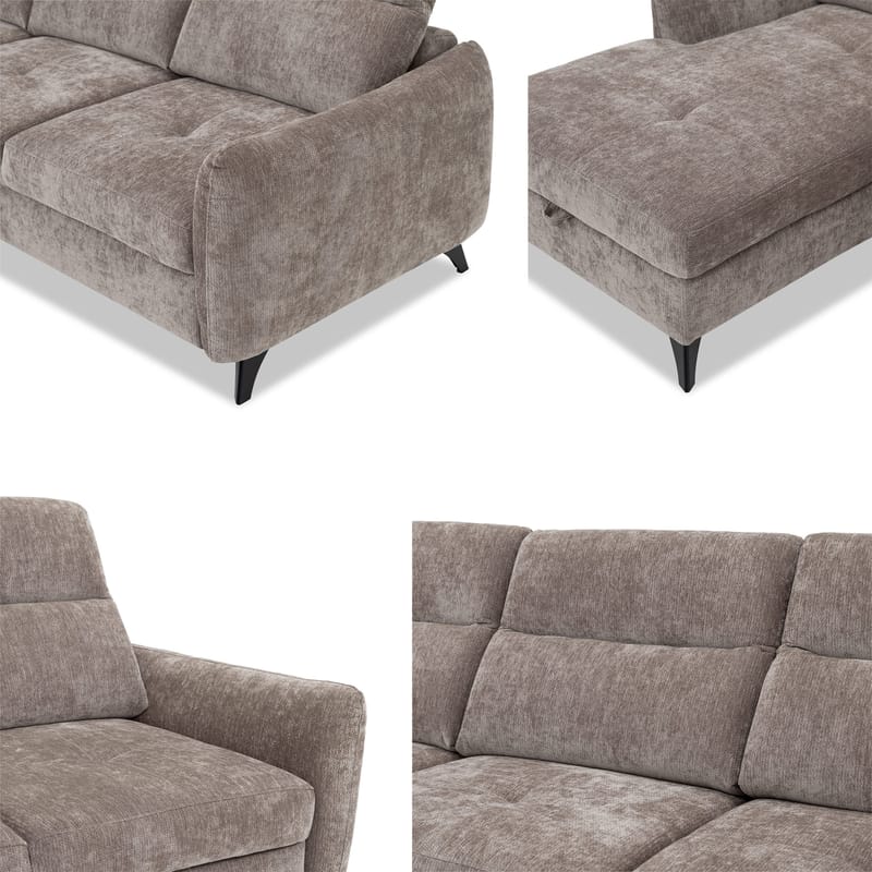 Sies 3-sits Bäddsoffa divan vänster med förvaring - grå - Möbler - Vardagsrum - Bäddsoffor