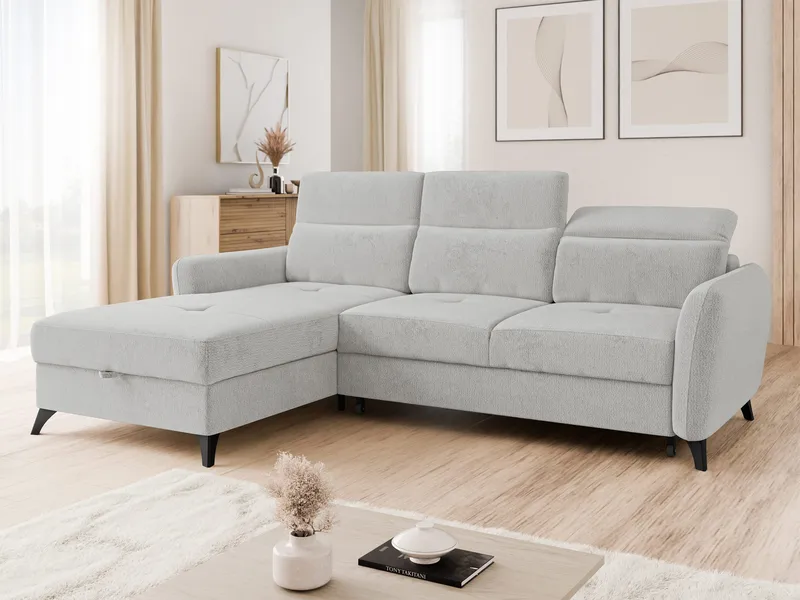 Sies 3-sits Bäddsoffa divan vänster med förvaring - grå - Möbler - Vardagsrum - Bäddsoffor