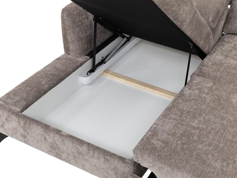 Sies 3-sits Bäddsoffa divan vänster med förvaring - grå - Möbler - Vardagsrum - Bäddsoffor
