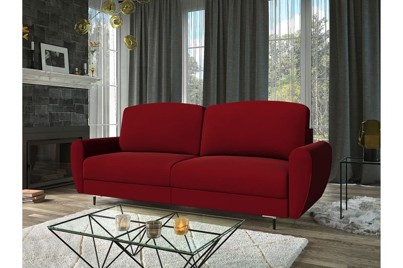 SILVIA Bäddsoffa 226x98x95 cm - Röd - Möbler - Vardagsrum - Bäddsoffor