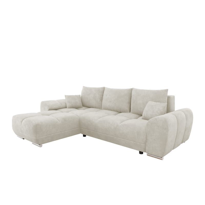 Simerly 4-sits Bäddsoffa divan vänster med förvaring - Beige - Möbler - Vardagsrum - Bäddsoffor - Hörnbäddsoffa