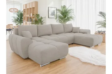 Simerly Bäddsoffa Dubbeldivan 4-sits - Beige - Möbler - Vardagsrum - Bäddsoffor - U bäddsoffa